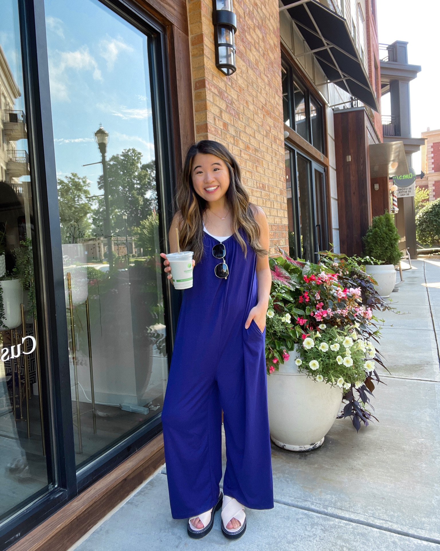 Jumpsuit (size small), longline tank (size small), sandals (size 6.5)

#LTKU #LTKunder50 #LTKSeasonal