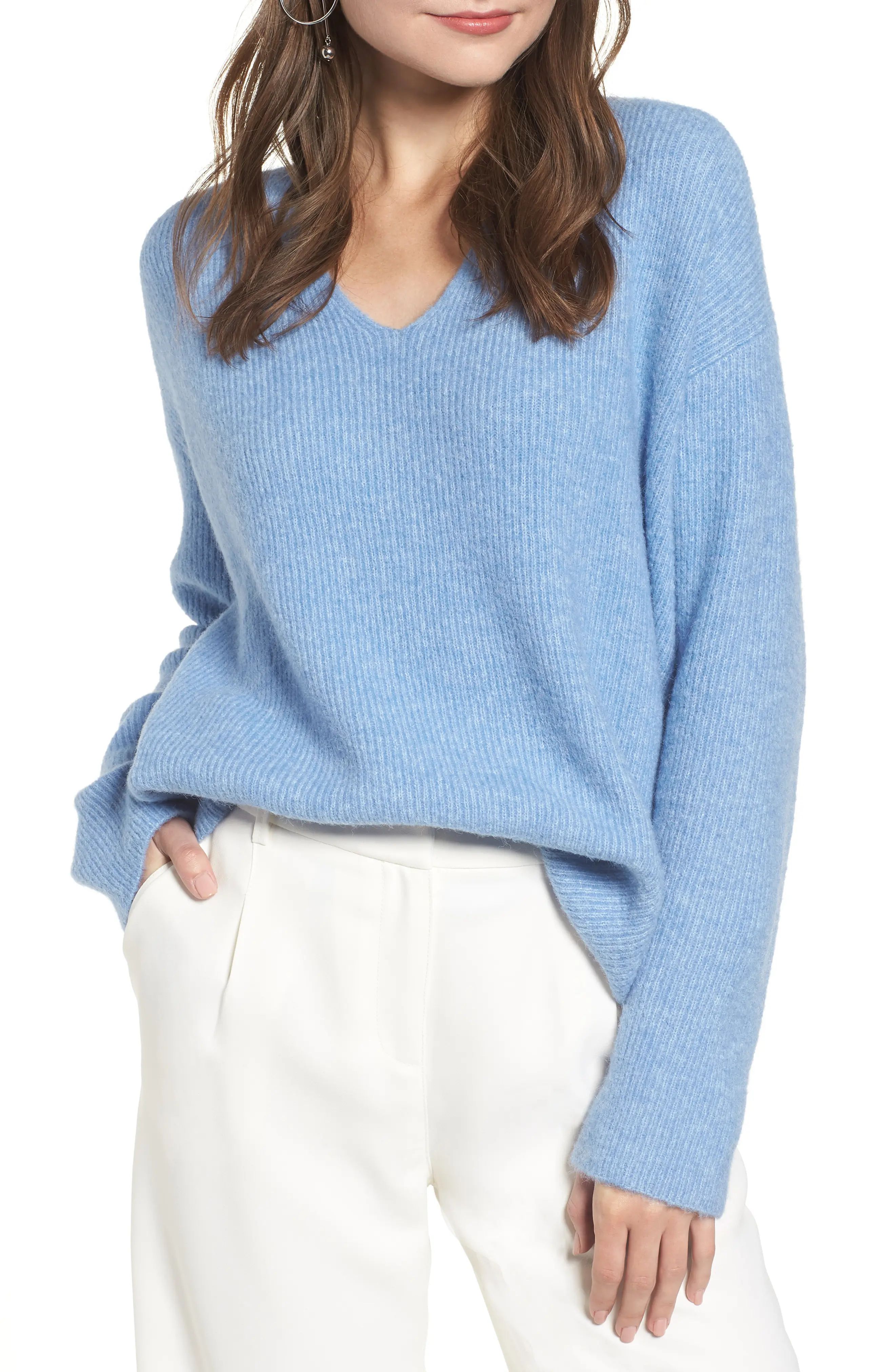 Low Neckline Slouchy Pullover | Nordstrom
