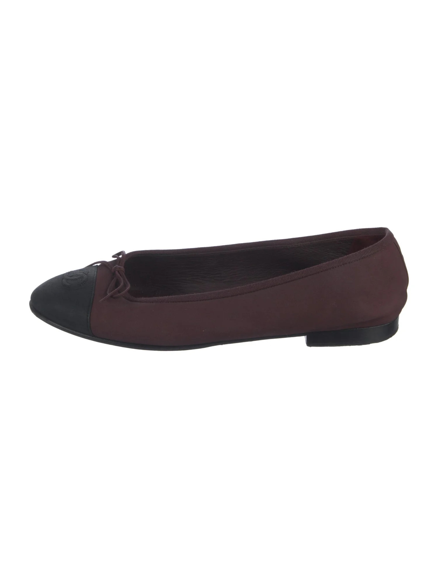 Chanel Interlocking CC Logo Suede Ballet Flats | The RealReal