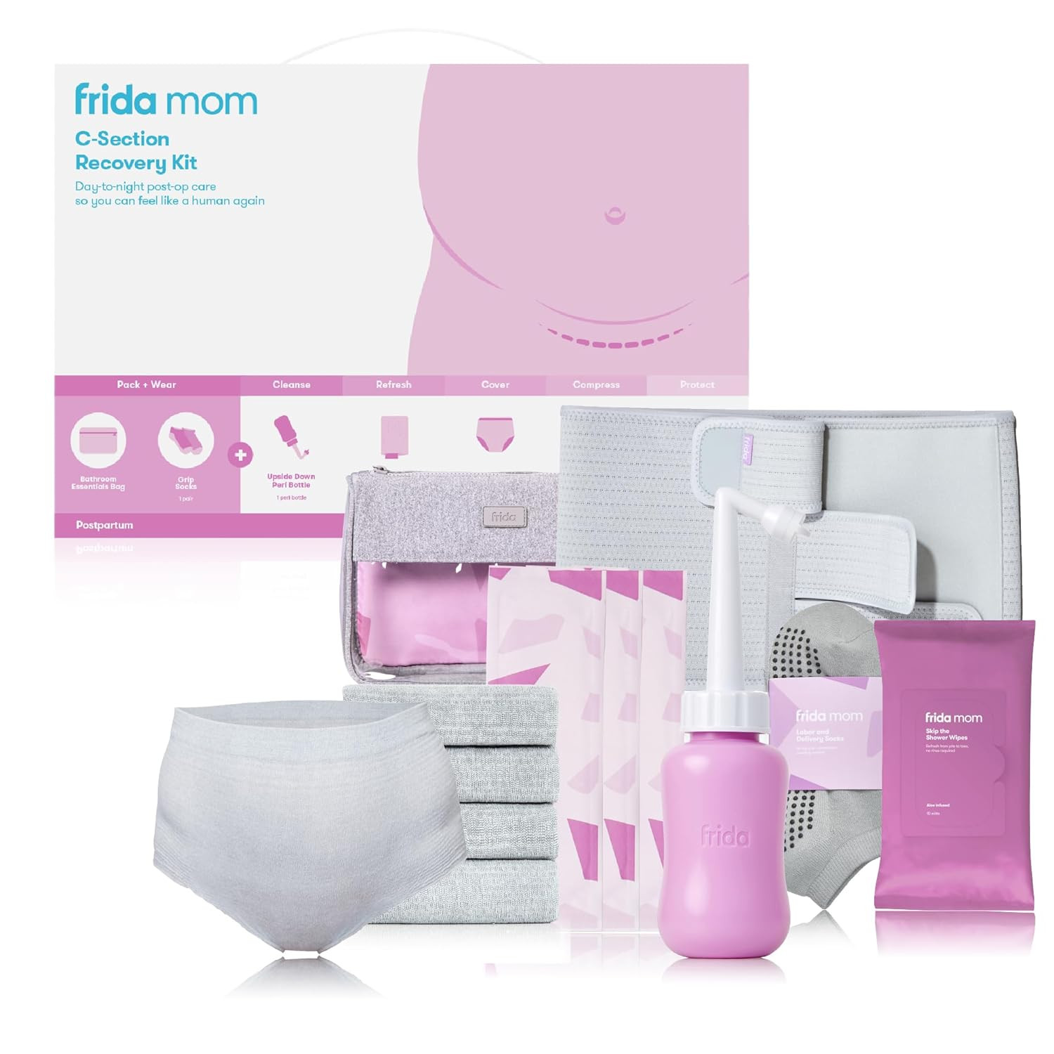Frida Mom C-Section Recovery Must Have Kit for Labor, Delivery, & Postpartum, Socks, Peri Bottle,... | Amazon (US)