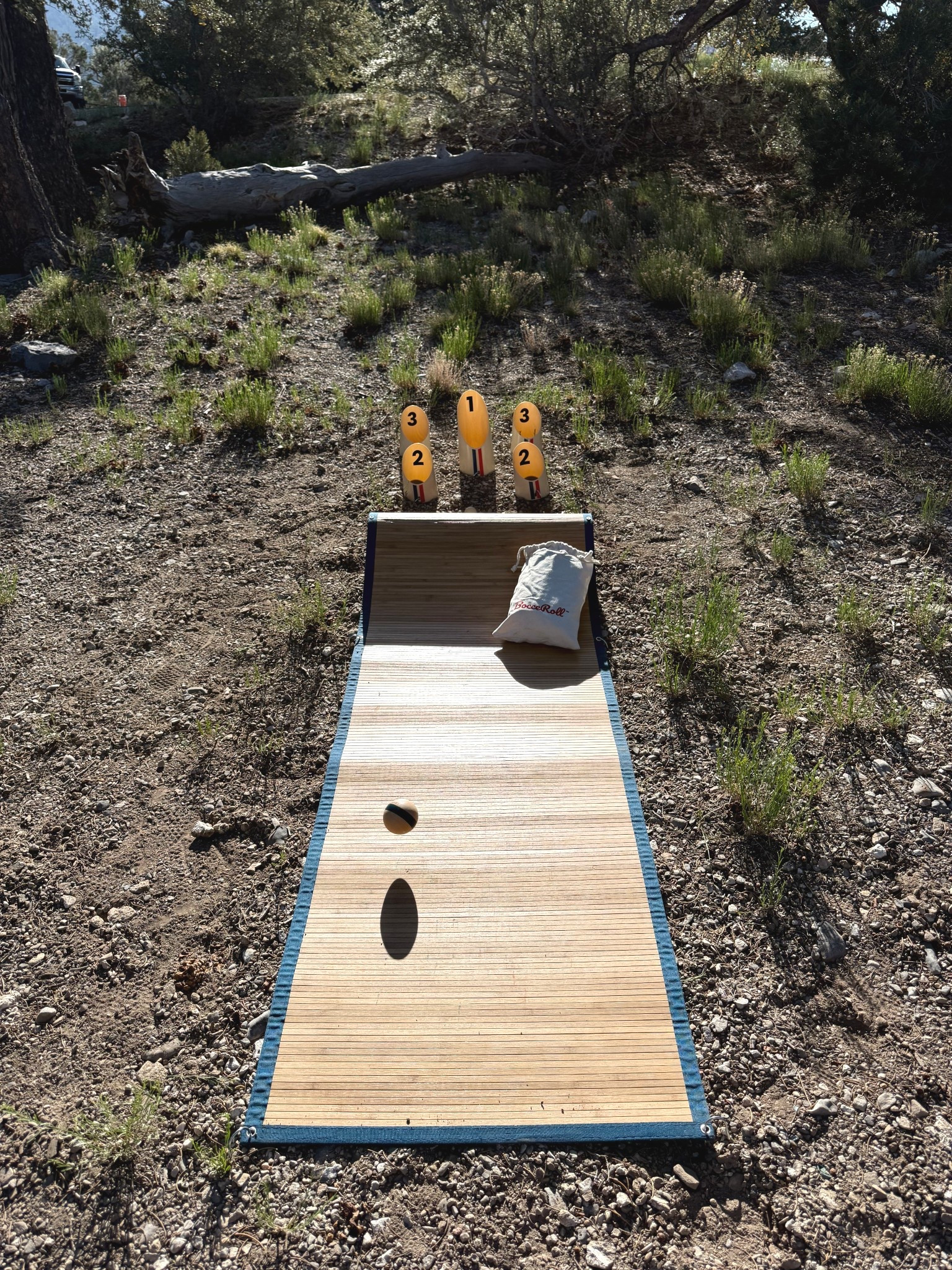 Bought a new game called BocceRoll as a gift for my husband for Christmas. We went camping last weekend and decided to finally give it a try and it’s SO much fun! It’s a mix of bocce ball and skee ball - can’t recommend it enough as a gift or even just a fun thing for a family! 