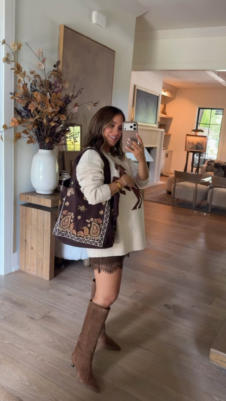 Wearing size small in these chocolate satin shorts with lace trim + size small in sweater. Boots run tts (I have the taupe suede color) + this stunning beaded bag is linked! 

Fall dressing with Anthropologie 🤎 Sharing some of my favorite looks for the season, including elevated looks and statement pieces for fall. In love with all the rich tones, textures & trends for this season!

#LTKPetite #LTKSeasonal #LTKootd