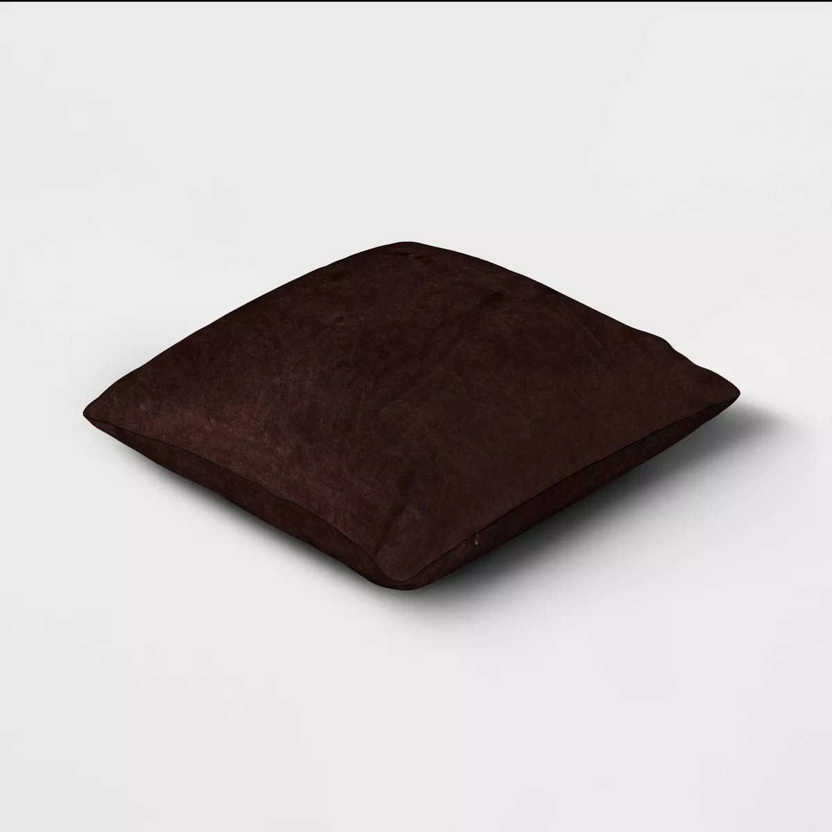Washed Cotton Velvet Square Throw Pillow Dark Brown - Threshold™: Indoor Decorative Cushion, Re... | Target