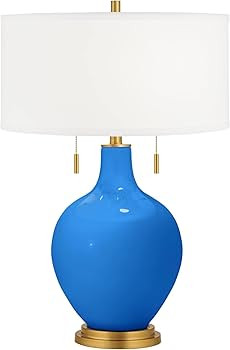 Color + Plus Royal Blue Toby Brass Accents Table Lamp | Amazon (US)