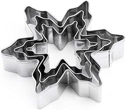 LRZCGB Snowflake Cookie Cutter Set,3 Pieces Snow Shape Cutter Christmas Stainless Steel Baking To... | Amazon (US)