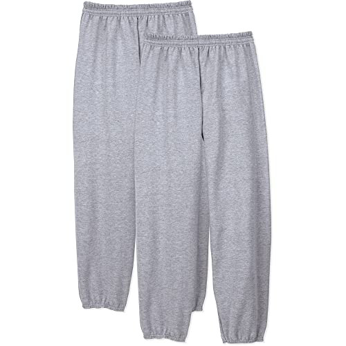 Hanes Men's EcoSmart Non-Pocket Sweatpant (Pack of 2), Light Steel, Medium | Amazon (US)