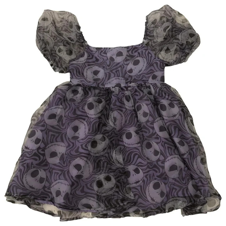 Nightmare Before Christmas Girls Purple Puff Jack Skellington Dress S (6-7) | Walmart (US)