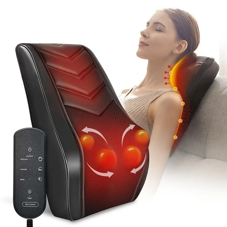 COSYSKY Neck & Back Massager with Heat — 3D Deep-Kneading Shiatsu Pillow, Black — Home Use & ... | Walmart (US)