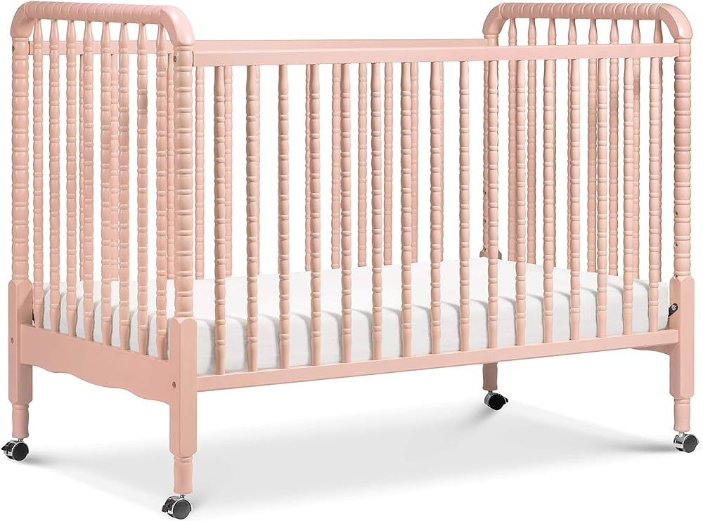 DaVinci Jenny Lind 3-in-1 Convertible Crib in Blush Pink, Removable Wheels, Greenguard Gold | Amazon (US)