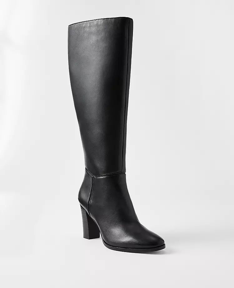 Round Toe Leather Boots | Ann Taylor (US)