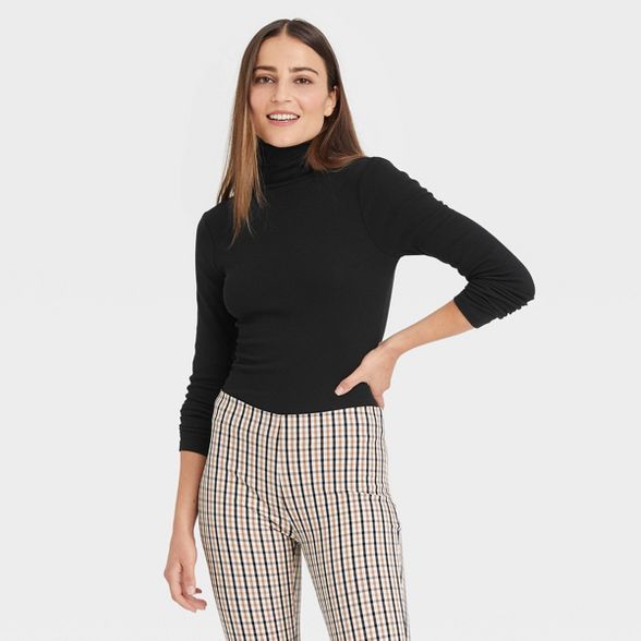 Women's Slim Fit Long Sleeve Turtleneck Ribbed T-Shirt - A New Day™ | Target