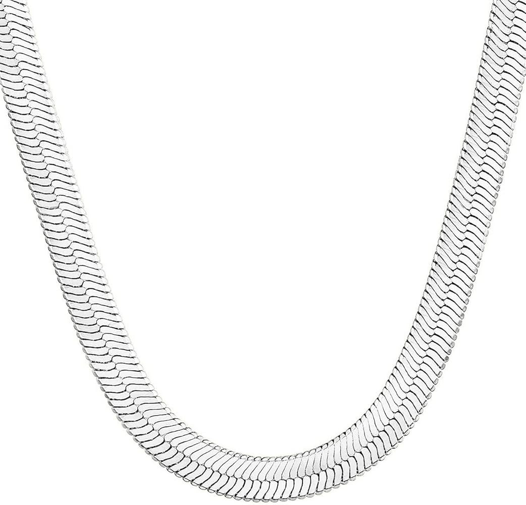 DEARMAY 14K Gold Plated Necklaces for Women, Dainty Gold Herringbone Choker Necklace Thin Layered... | Amazon (US)