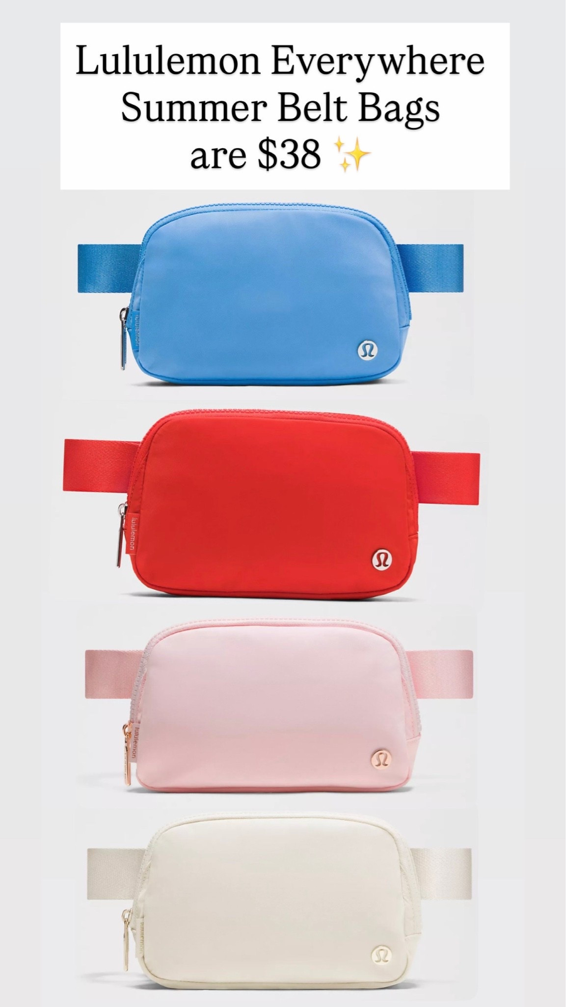 Lululemon belt bags are $38
