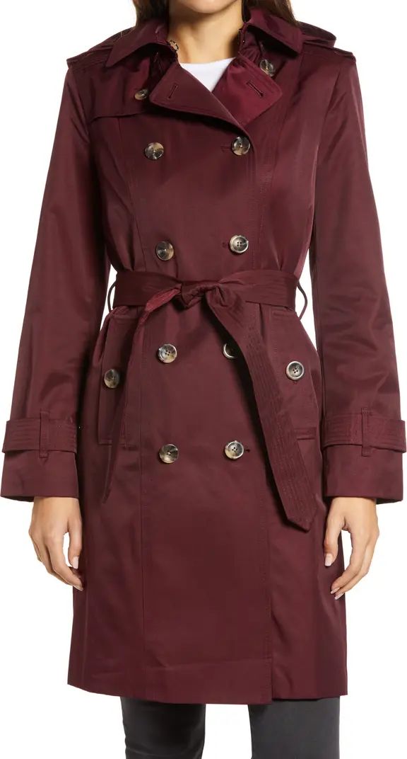 Double Breasted Trench Coat With Removable Hood | Nordstrom