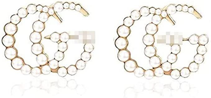 gg earrings G Earrings Initial Letter Earrings GG Pearl Earrings Fashion Post Earrings for Women ... | Amazon (US)