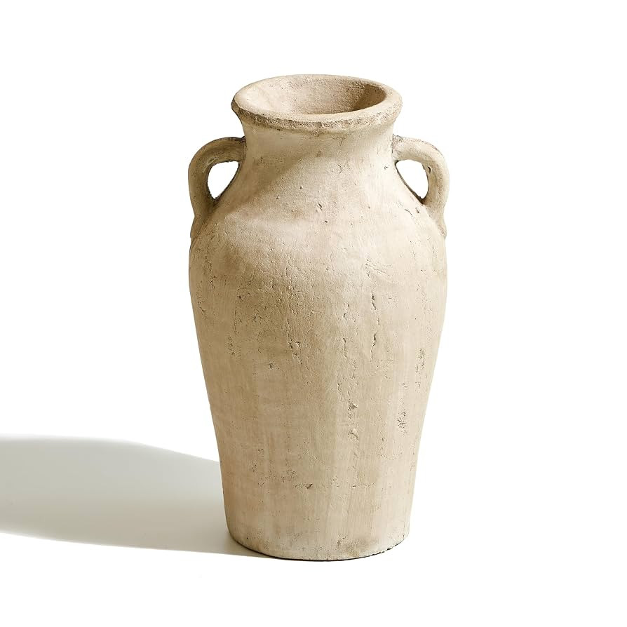 LB2 Ceramic Rustic Vase, 13.4" Tall Zen Style vase, Terra Cotta Pitcher, Distressed Farmhouse Dec... | Amazon (US)