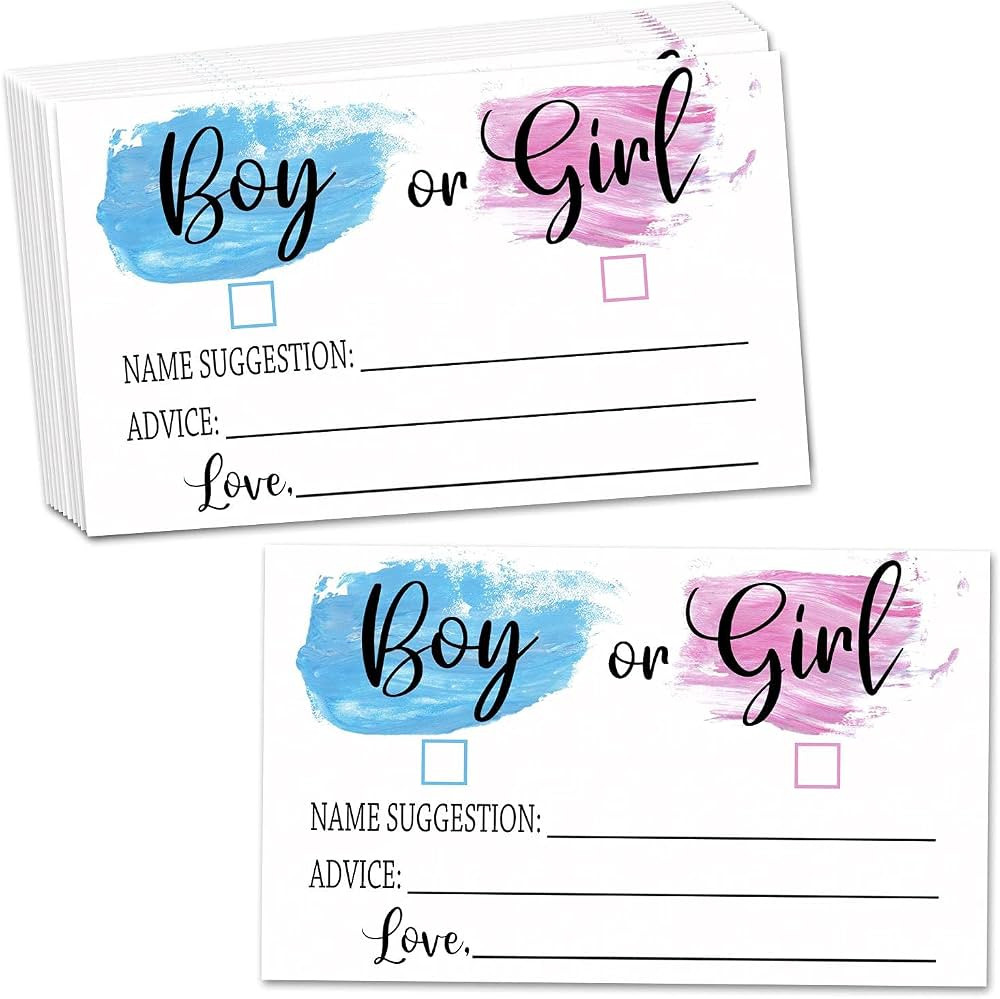 Yuansail Gender Reveal Game - Girl or Boy Cast Your Vote Cards - Baby Shower Gender Voting Card -... | Amazon (US)