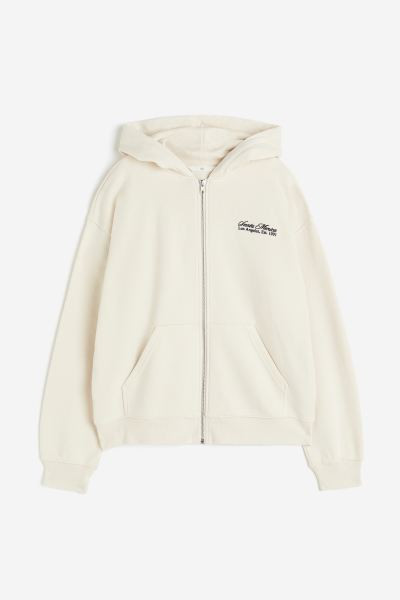 Text-motif Hooded Sweatshirt Jacket | H&M (US + CA)