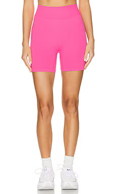THE UPSIDE Ribbed Seamless Spin Short in Neon Pink from Revolve.com | Revolve Clothing (Global)