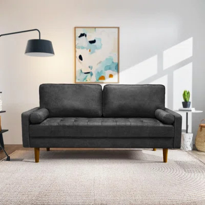 Aisha 70" Faux Leather Square Arm Loveseat | Wayfair North America