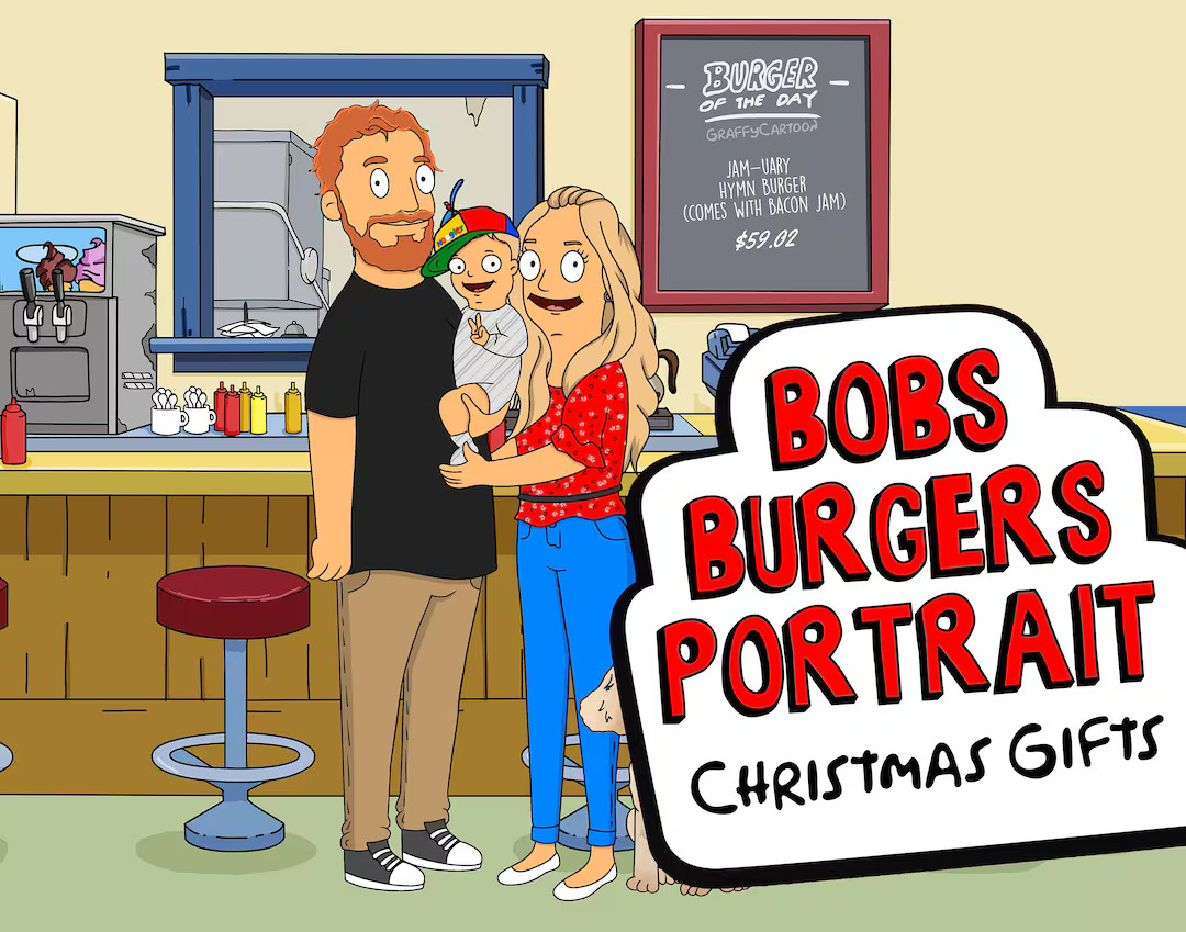 SALE Bobs Burgers Portrait Bobs Burg Portrait Fathers Day - Etsy | Etsy (US)