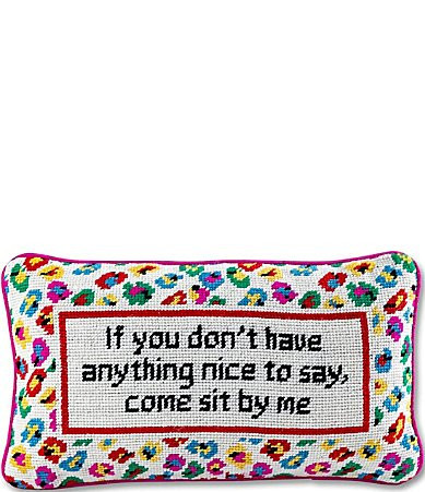 Furbish Come Sit By Me Needlepoint Pillow - Multi | Dillard's