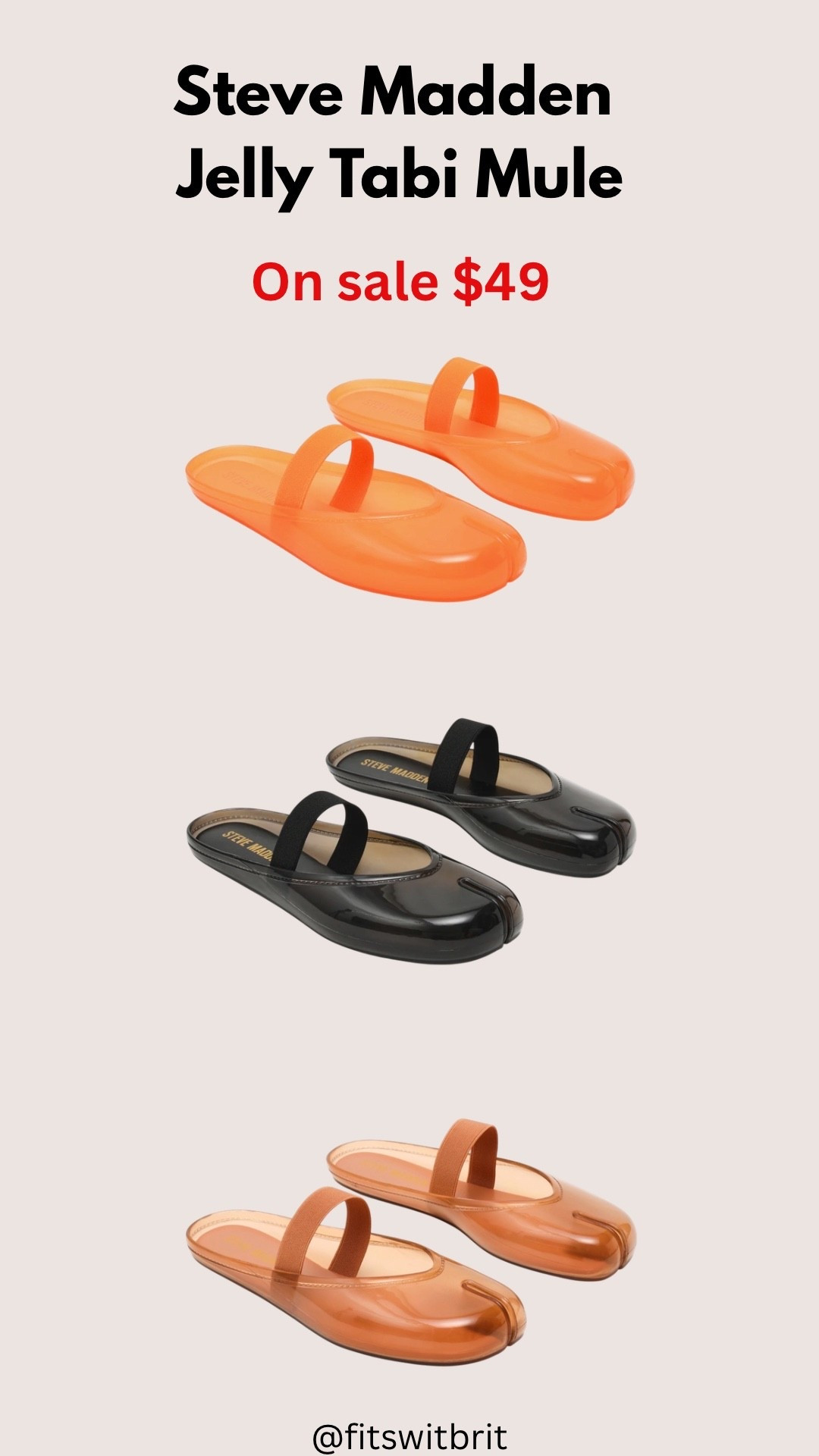 Steve Madden Jelly Tabi Mule in sale $49.