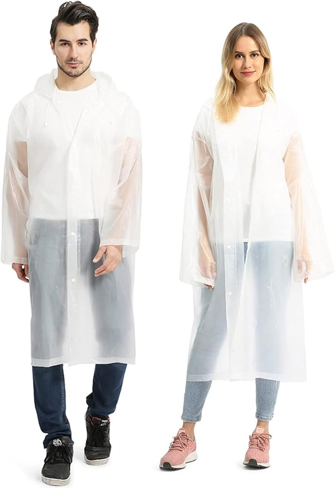 Opret 2 Pack Raincoats for Adults Reusable, EVA Rain Ponchos Lightweight Rain Coat Waterproof Rai... | Amazon (US)