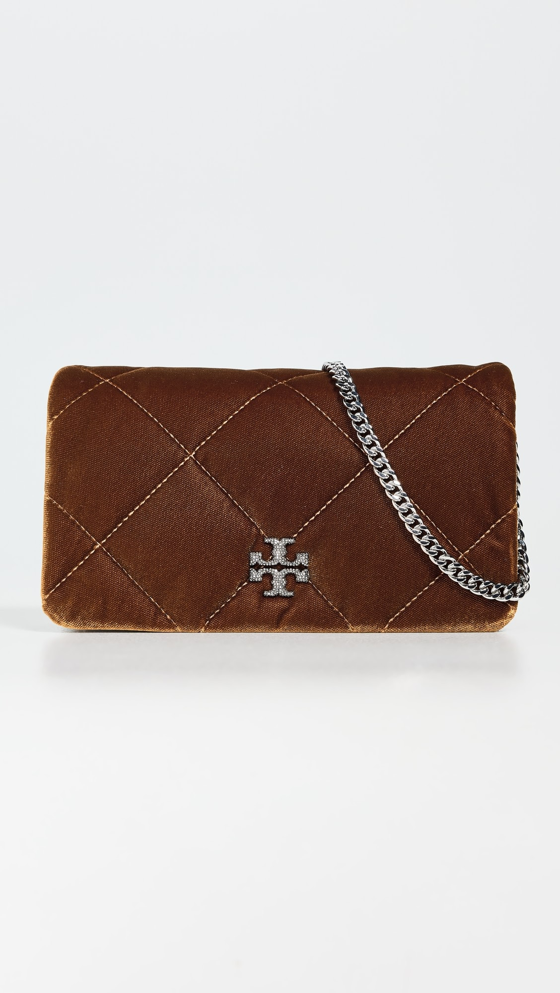 Kira Diamond Quilt Velvet Chain Wallet | Shopbop