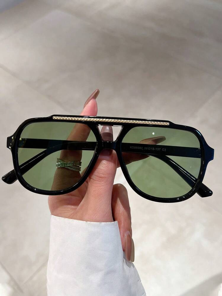 1pair Women Top Bar Geometric Frame Boho Fashion Glasses For Vacation | SHEIN