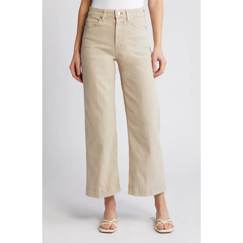 PAIGE Anessa Wide Leg Jeans in Vintage Soft Sand at Nordstrom, Size 30 | Nordstrom