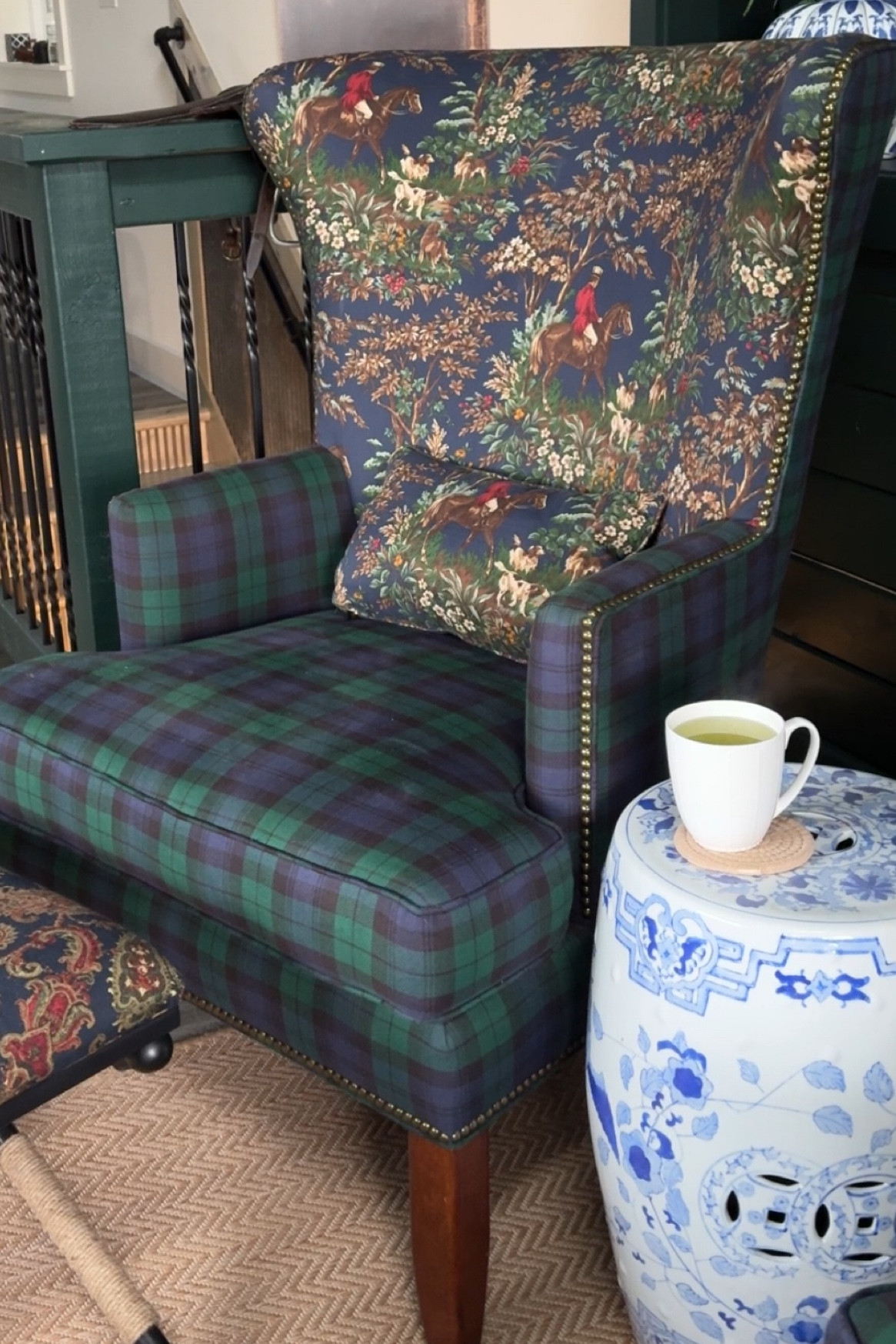 Lots of questions about this chair. It’s at our Airbnb. I think it’s custom. Here’s the closest one I could find and you could have a pillow made out of a toile hunting fabric. 

#LTKworkwear #LTKhome #LTKstyletip