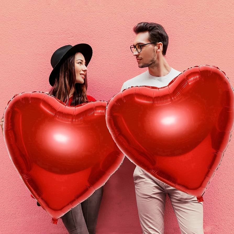 Big Red Heart Balloons, 32 Inch Red Heart Shaped Balloon for Valentines Balloons Decorations, Lov... | Amazon (CA)