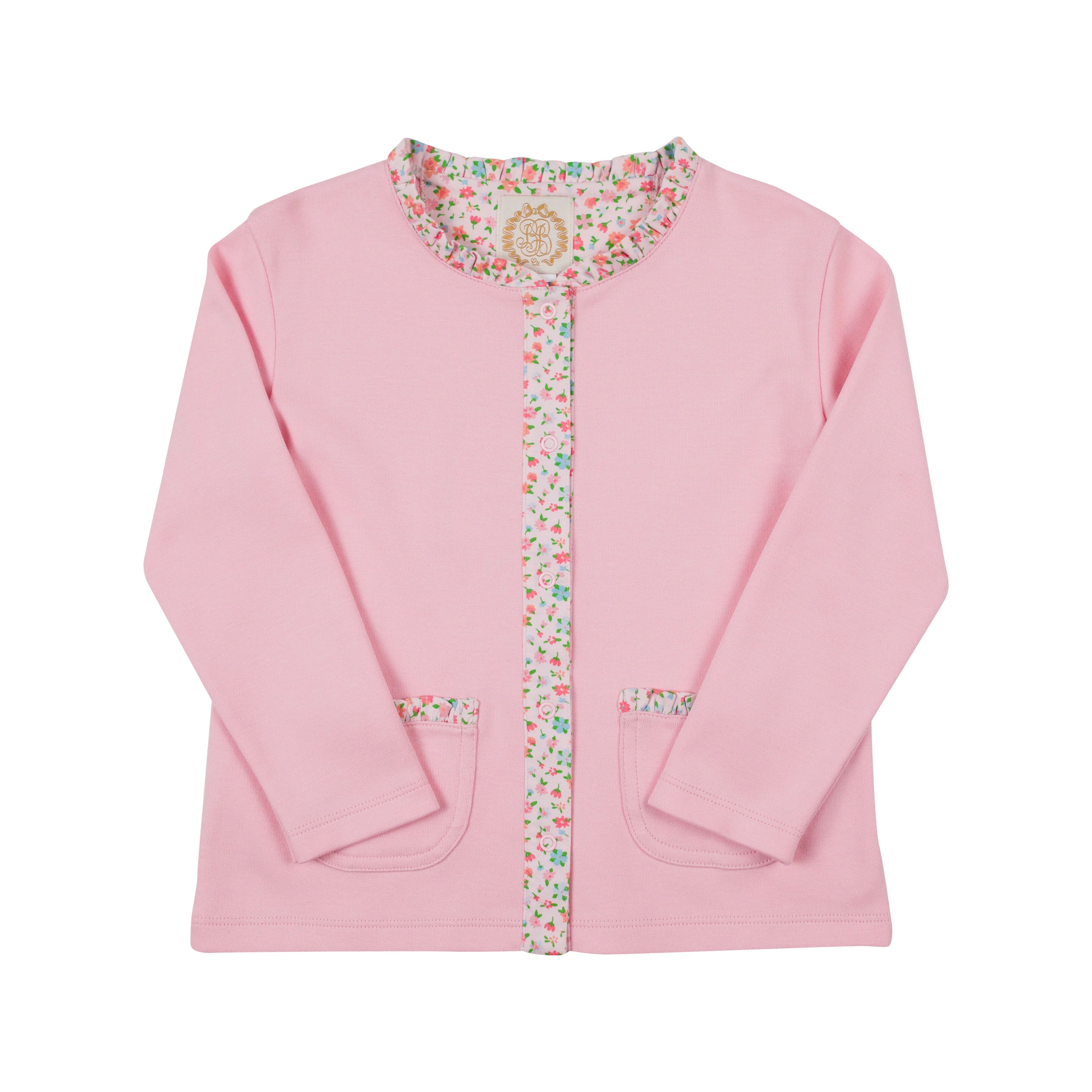 Lizzie's Luxe Leisure Cardigan - Sandpearl Pink with Fall Fest Floral | The Beaufort Bonnet Company