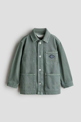 H & M - Oversized Cotton Overshirt - Dusty Green/Best Vibes | H&M (US + CA)