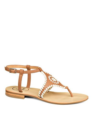 Shelby Whipstitched Leather Sandals | Lord & Taylor