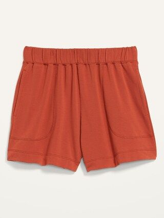 High-Waisted Cozy-Knit Pajama Shorts for Women -- 4-inch inseam | Old Navy (US)