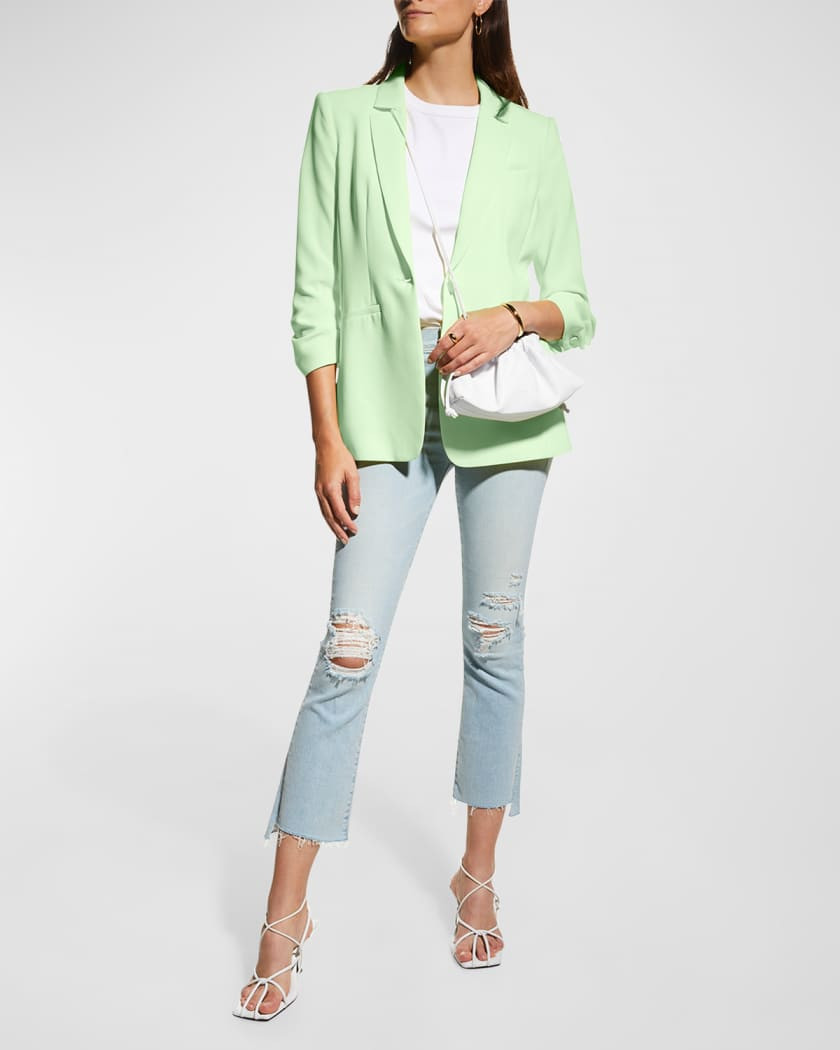 Cinq a Sept Khloe Crepe 3/4-Sleeve Blazer | Neiman Marcus