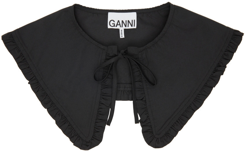 GANNI Black Detached Collar | SSENSE