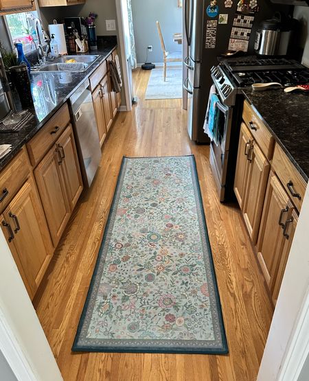 After probably a year of monitoring and debating getting a Ruggable rug, I finally pulled the trigger. I needed something comfy and washable for my high traffic kitchen that also brightened up the space (hello, honey oak and very dark counters in a narrow space). I’m very impressed thus far! I got the 2.5x7’ runner with the flatwoven cushion pad (recommended for kitchens). Watch for sales! Hoping you’ll find one for Memorial Day!  

#LTKHome