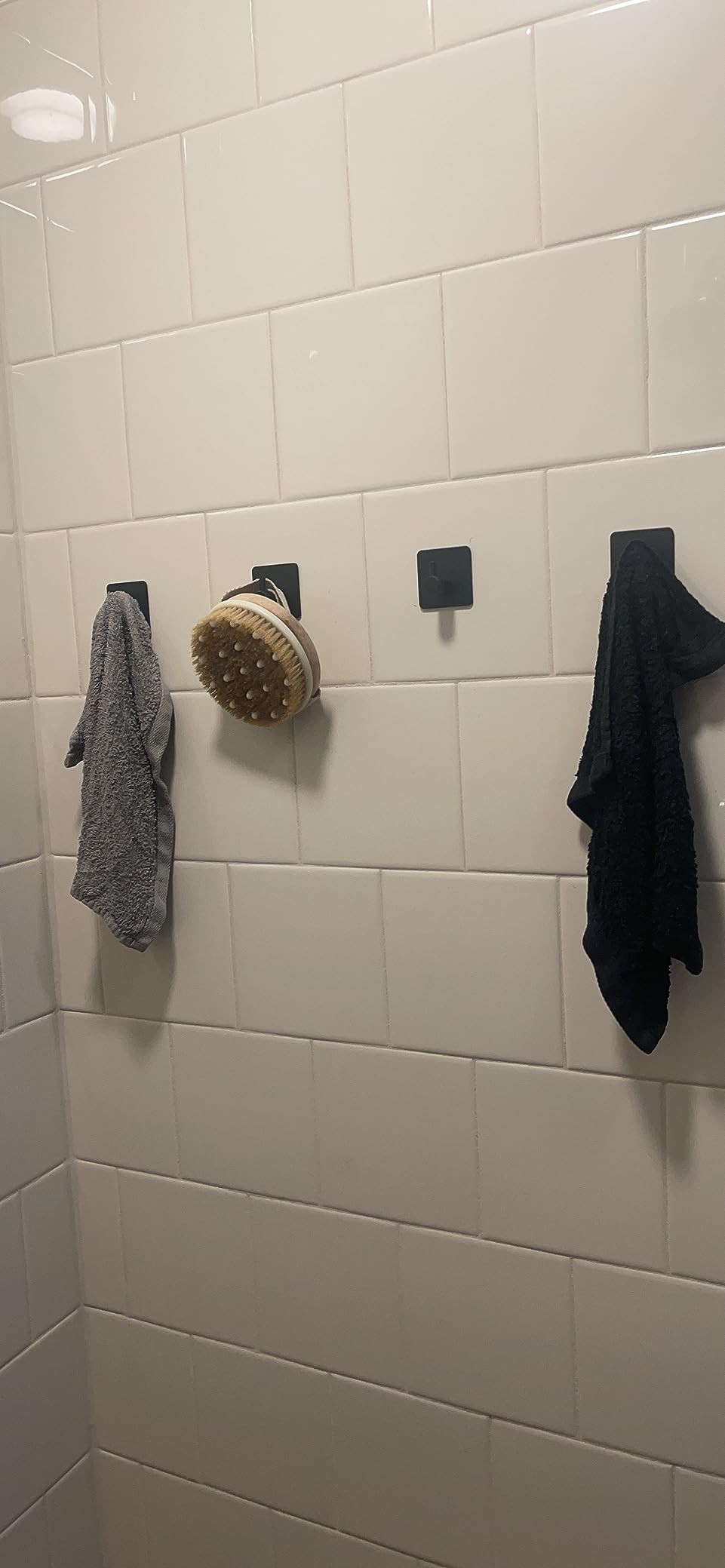 VIS'V Adhesive Towel Hooks, Waterproof Shower Wall Stick on Hooks, 2 Extra Adhesive Strips, Black... | Amazon (US)