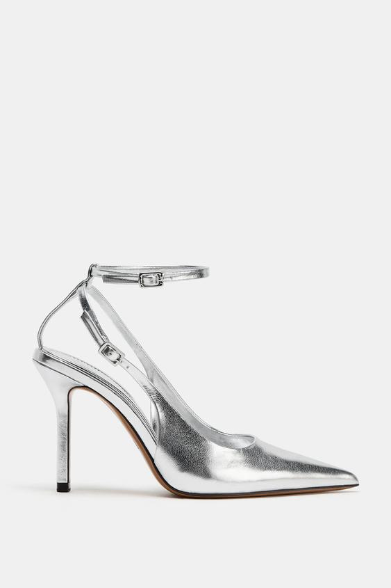 METALLIC EFFECT SLINGBACK SHOES | Zara US