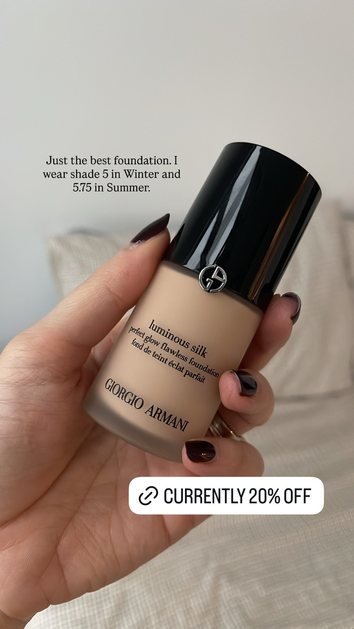 Just the best foundation. I wear shade 5 in Winter and 5.75 in Summer.