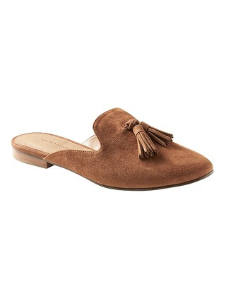Banana Republic Womens Demi Tassel Loafer Slide Nutmeg Suede Size 10 | Banana Republic US