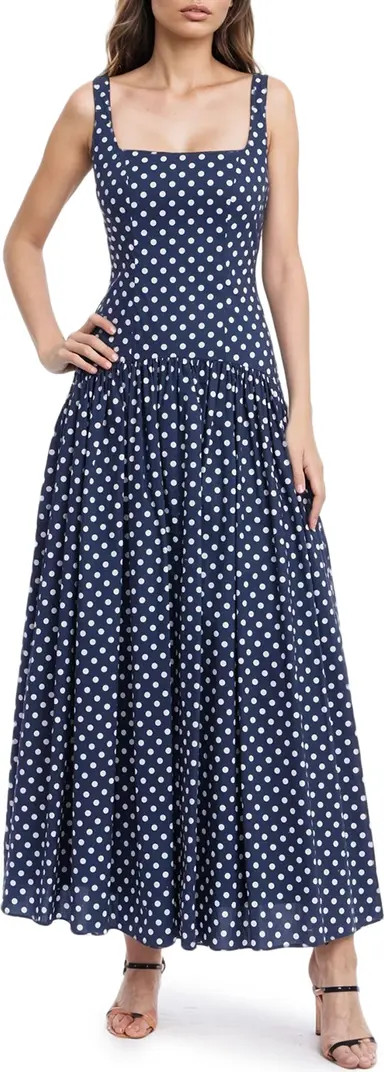 Polka Dot Drop Waist Cotton Maxi Dress | Nordstrom