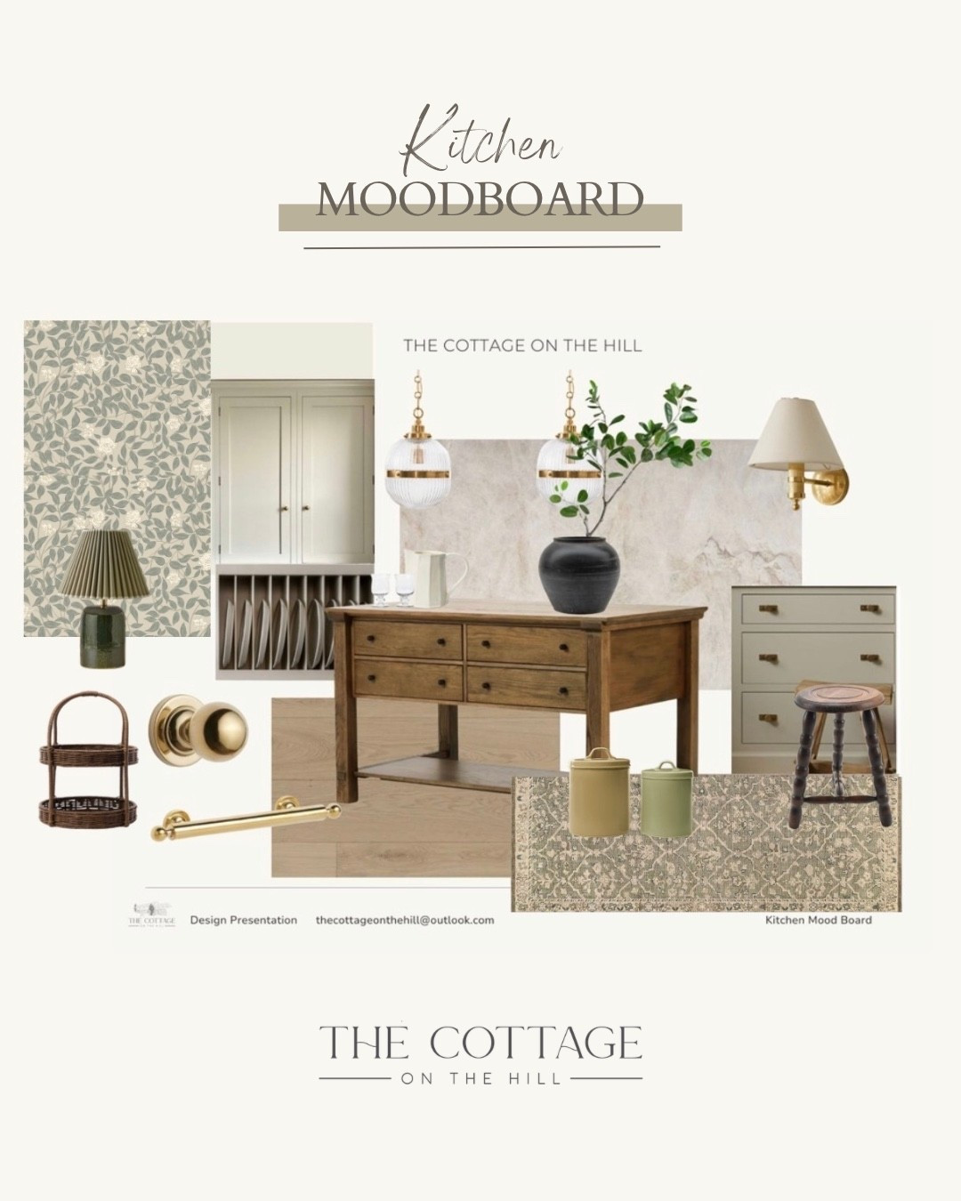 Here is a cottage inspired kitchen with mixing patterns 