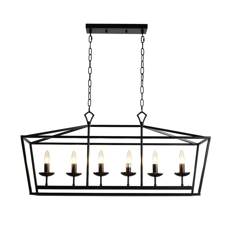 Adalae 6 - Light Dimmable Kitchen Island Square / Rectangle Chandelier | Wayfair North America