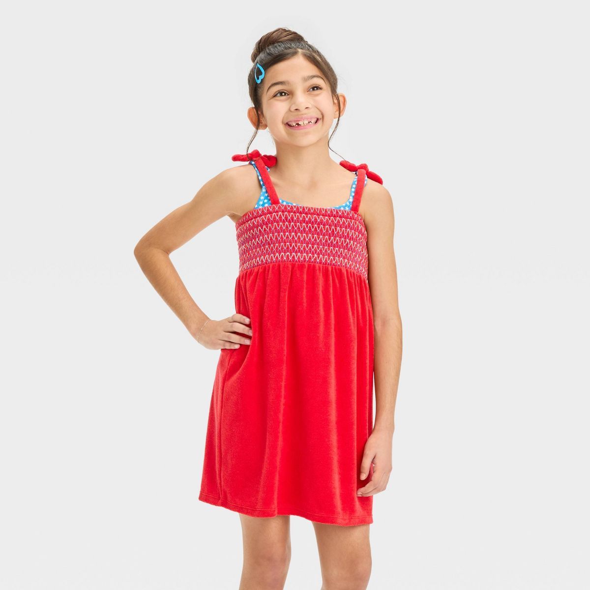 Girls' Solid Cover Up Dress - Cat & Jack™ Red XL | Target