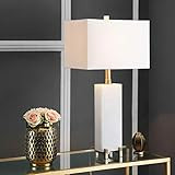 Safavieh Lighting Collection Sloane Alabaster White/ Brass Gold 30-inch Bedroom Living Room Home ... | Amazon (US)