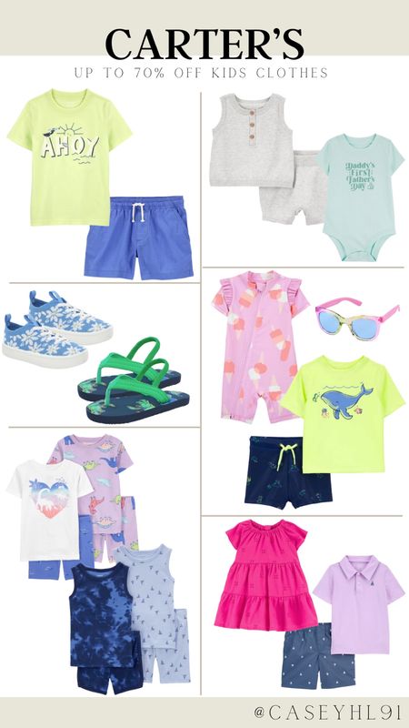 Up to 70% off kids clothes at Carter’s! Great swimwear and summer clothing options at awesome prices! 

#LTKKids #LTKSaleAlert #LTKSeasonal